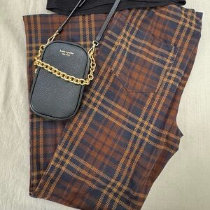 American eagle Brown Plaid flare Pants